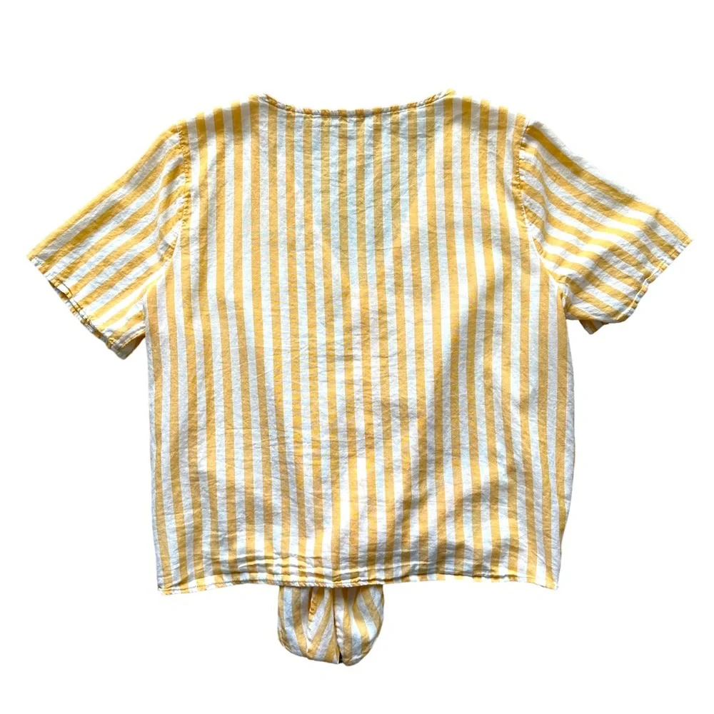 Madewell Shirt Womens Medium Agency Tie Front Top - Picture 2 of 7